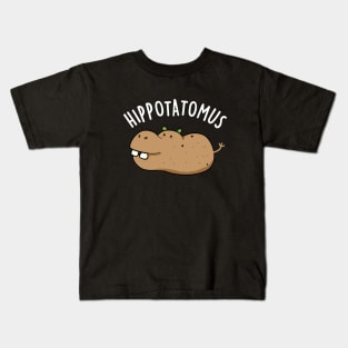 Hip-potato-mus Cute Hippo Pun Kids T-Shirt